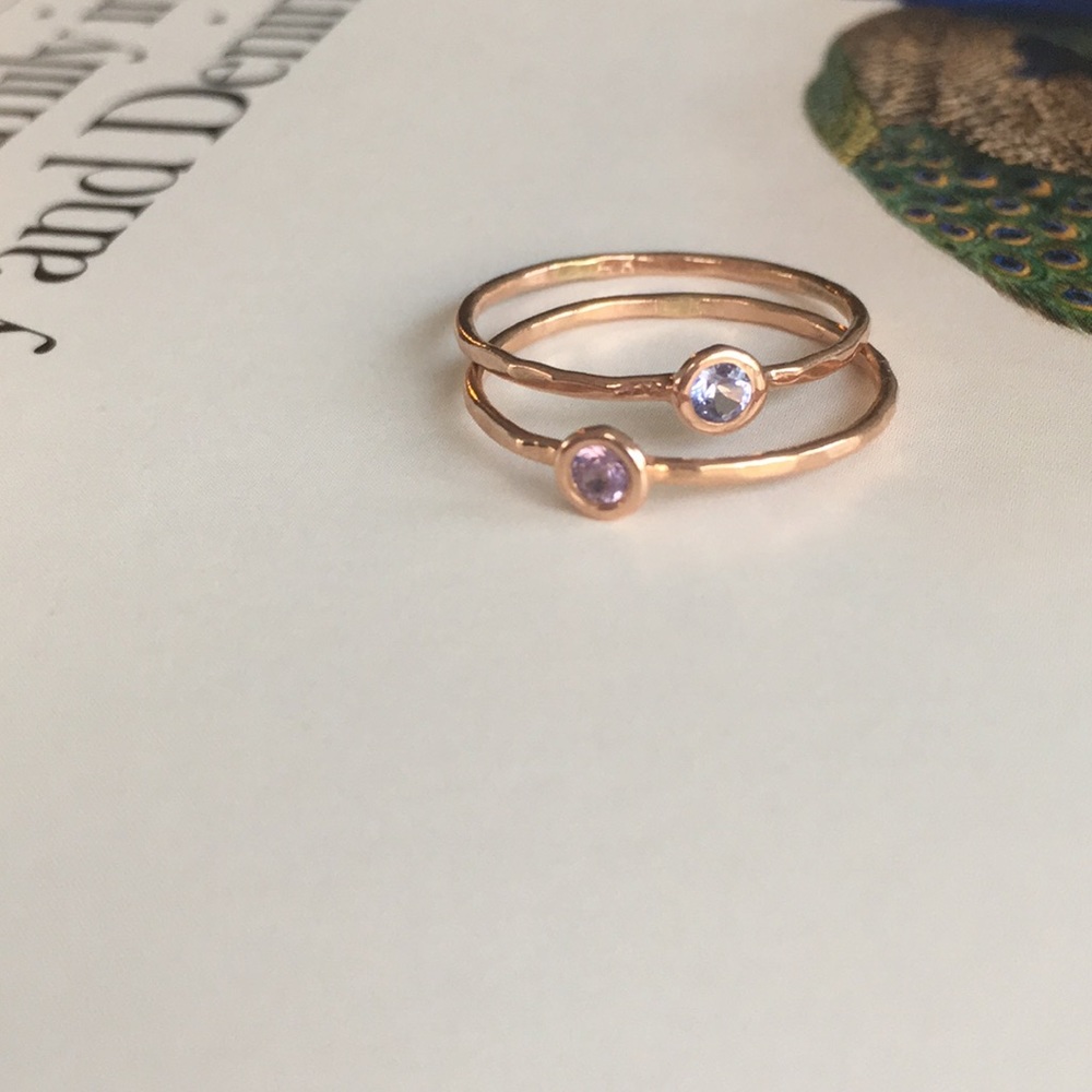 Melanie Casey 2.5mm tanzanite & purple sapphire